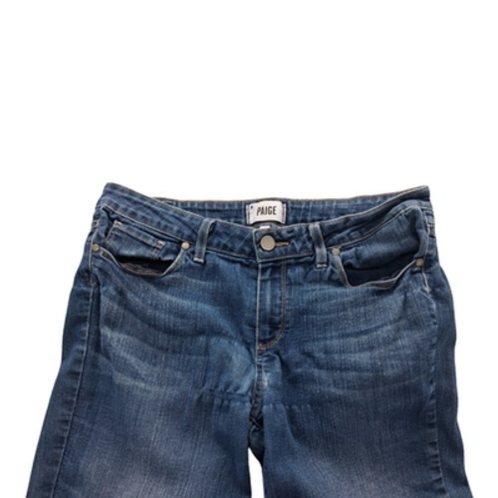 Paige Kylie Crop Jeans Womens 32 Blue Mid Rise Cropped Stretch Denim Pants - Picture 2 of 9